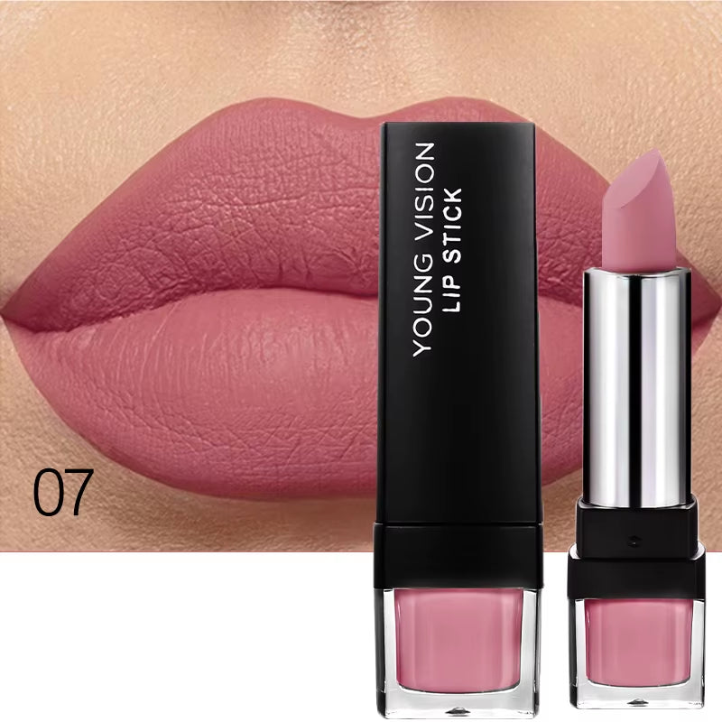 12-Color Matte Lipstick , Non-Fading, Non-Stick Cup Long-Lasting Velvet Finish, Smooth Matte Lip Color Waterproof Smudge-Proof