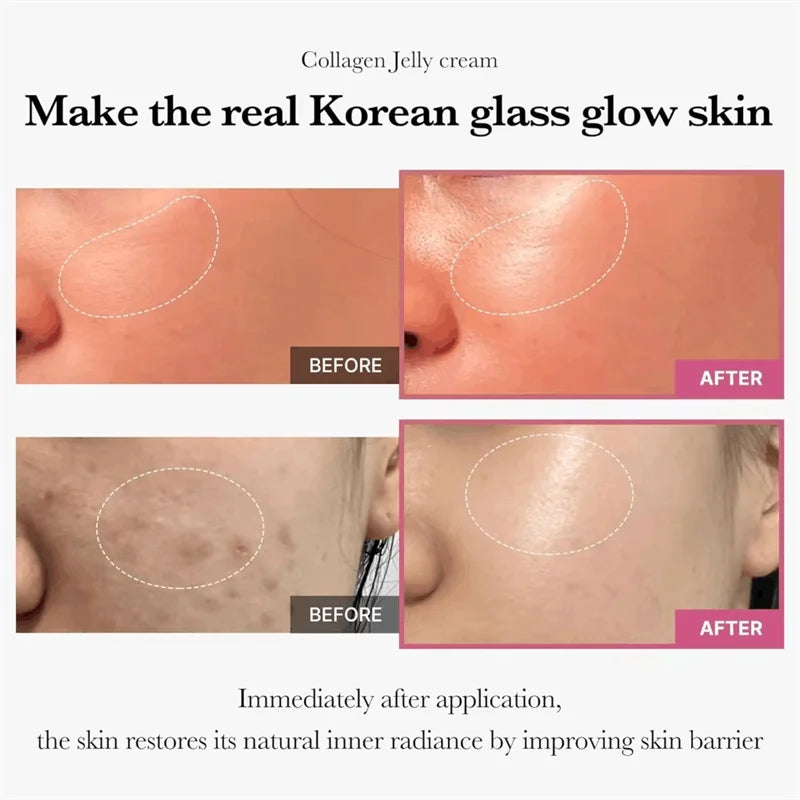 100G New Collagen Jelly Cream Hydrolyzed Collagen Soft Moist Jelly Essence Shrinks Pores Moisturizing Smooth Skin Care Products