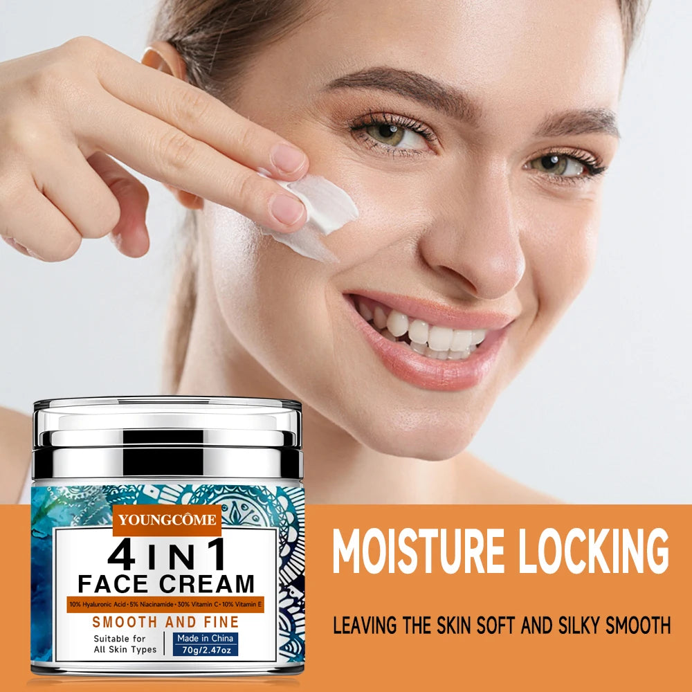 4 in 1 Face Cream Retinol Smooth Wrinkle Moisturizing Firming Hyaluronic Lightening Repairing Smooth Skincare Whitening Cream