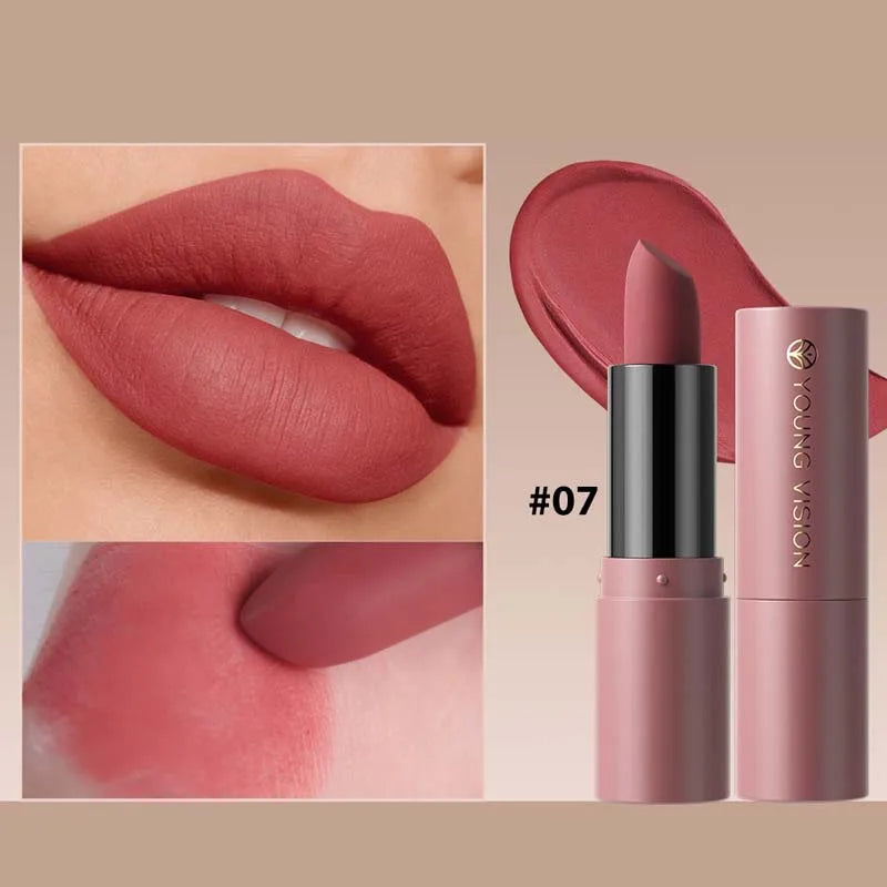 12-Color Matte Lipstick , Non-Fading, Non-Stick Cup Long-Lasting Velvet Finish, Smooth Matte Lip Color Waterproof Smudge-Proof