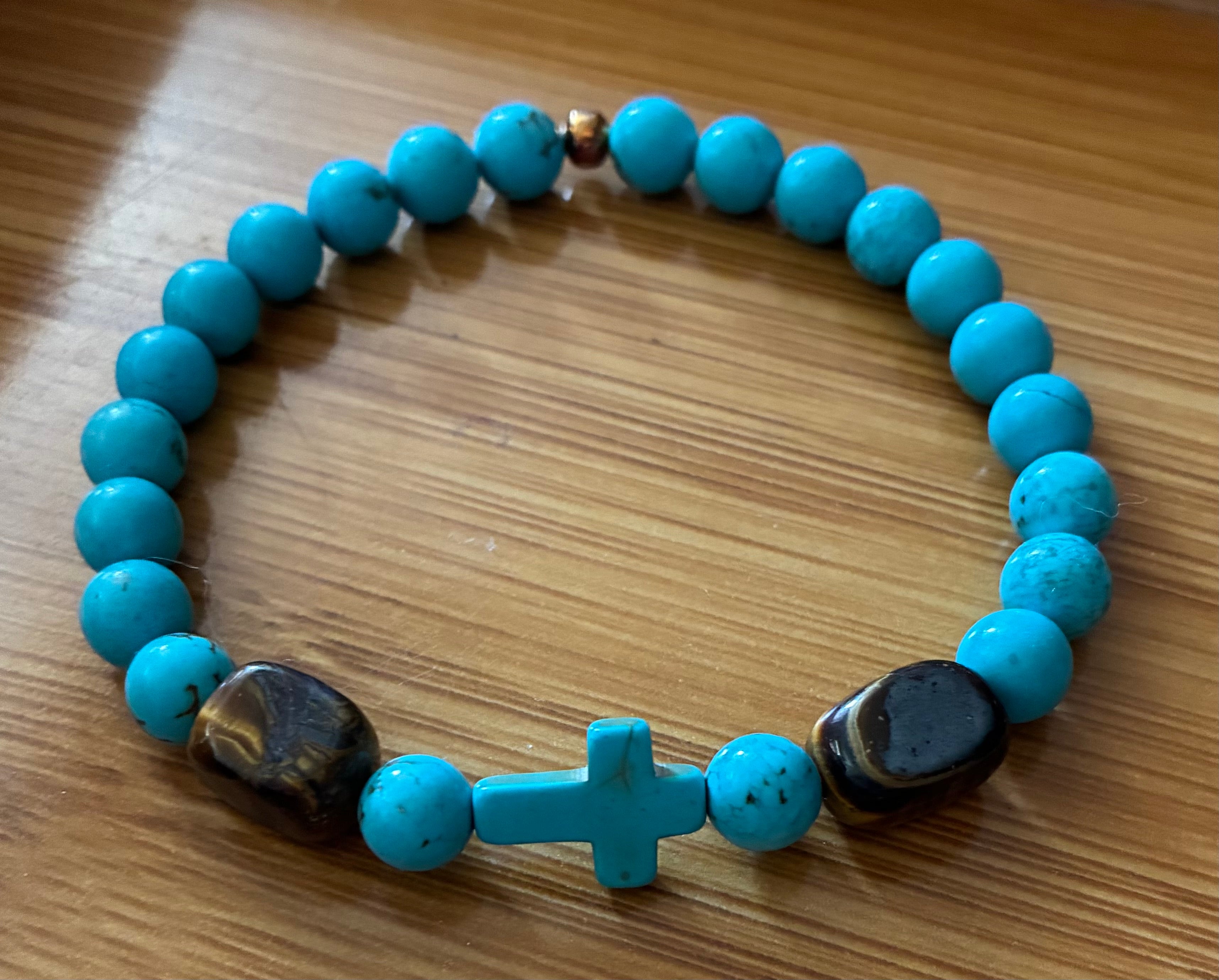 Moxie Turquoise Cross Beaded Bracelet