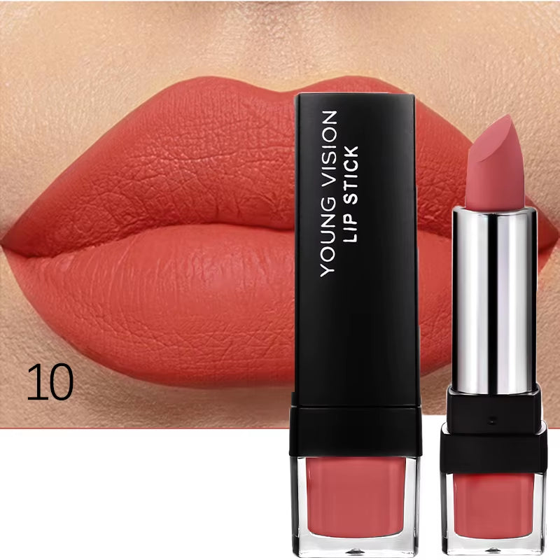 12-Color Matte Lipstick , Non-Fading, Non-Stick Cup Long-Lasting Velvet Finish, Smooth Matte Lip Color Waterproof Smudge-Proof