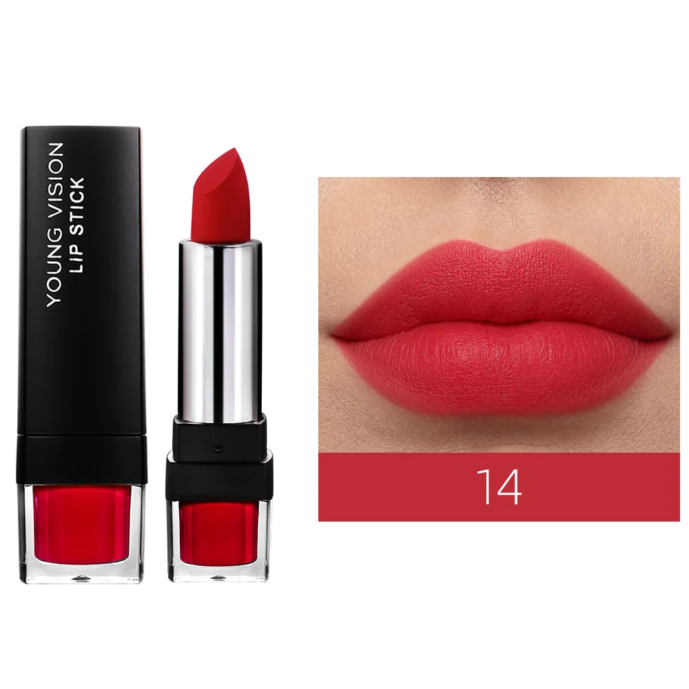 12-Color Matte Lipstick , Non-Fading, Non-Stick Cup Long-Lasting Velvet Finish, Smooth Matte Lip Color Waterproof Smudge-Proof