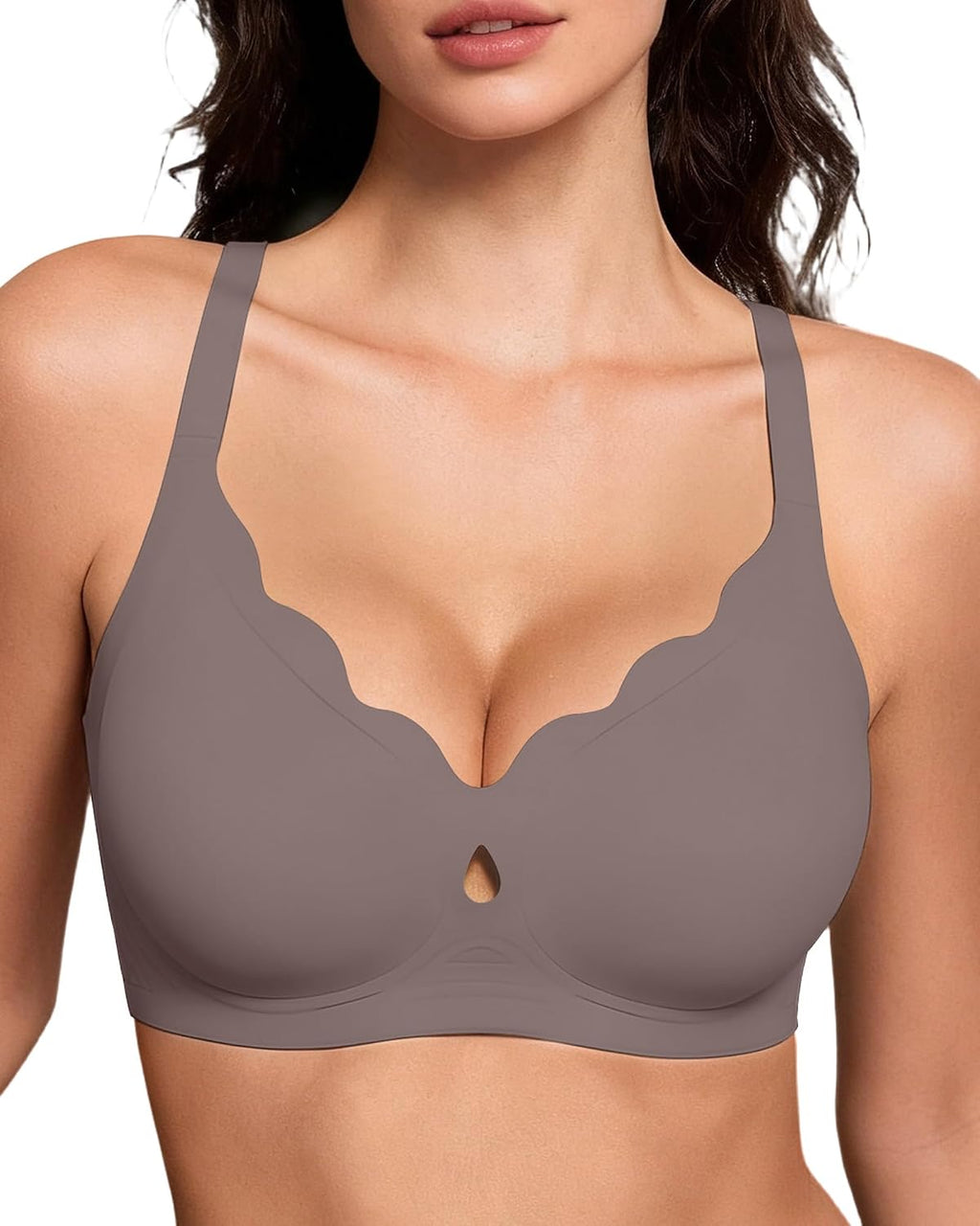 Jelly Bras for Women No Underwire Scalloped Wireless Everyday Bras