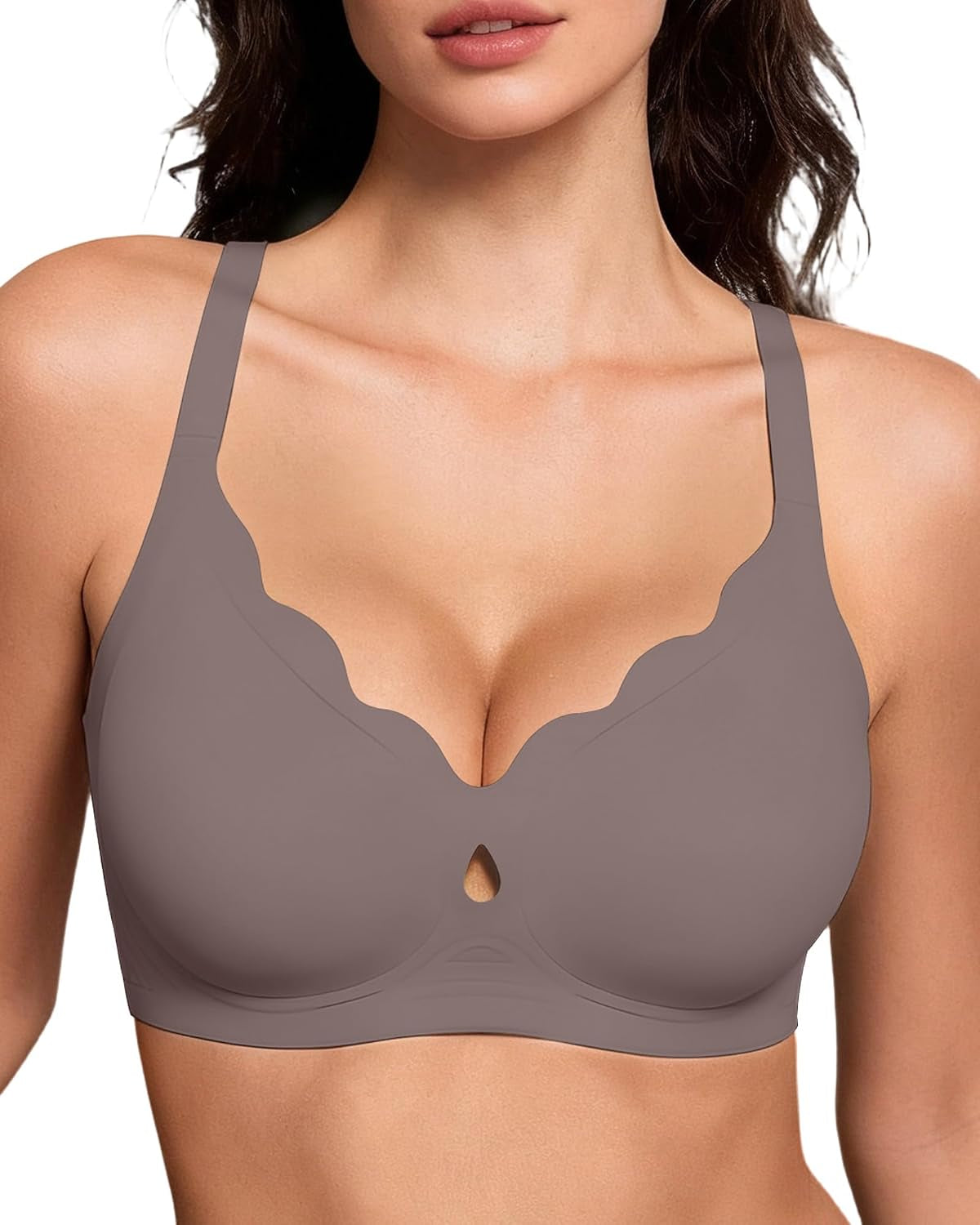 Jelly Bras for Women No Underwire Scalloped Wireless Everyday Bras