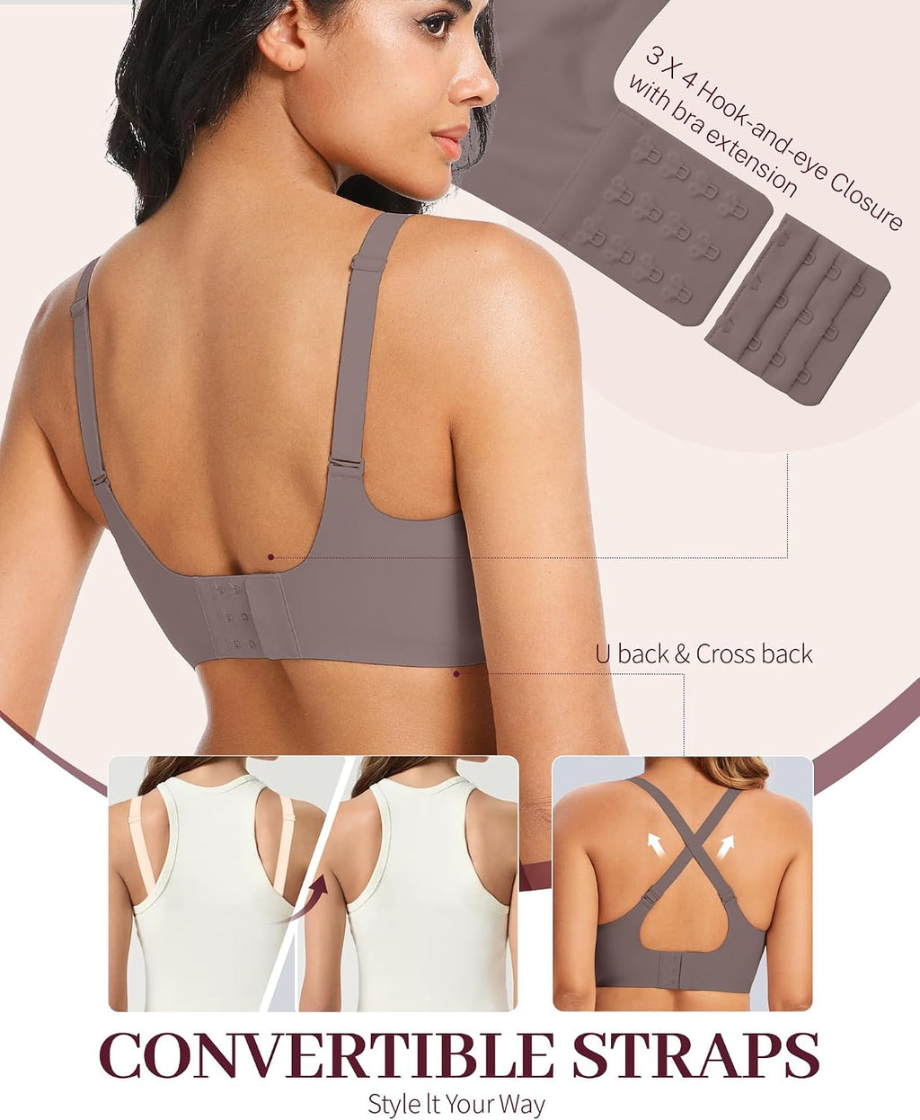 Jelly Bras for Women No Underwire Scalloped Wireless Everyday Bras