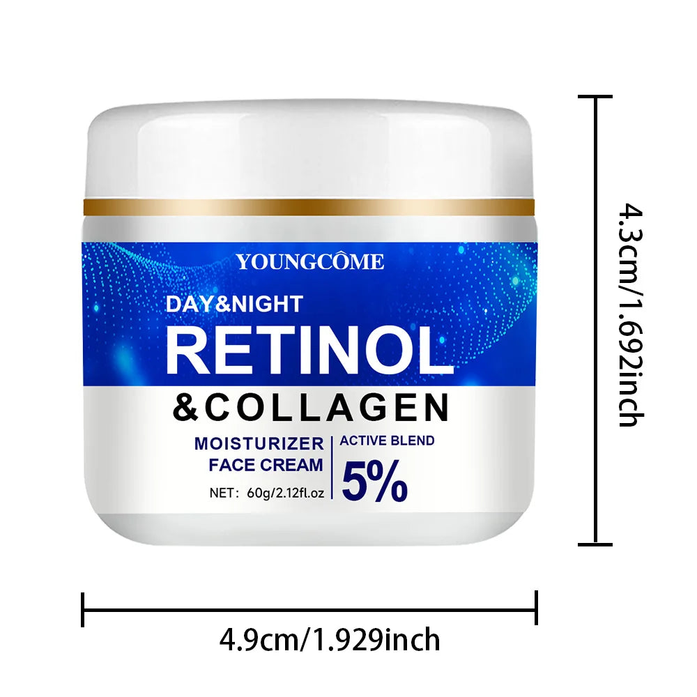 Collagen Retinol Hyaluronic Acid Facial Cream Anti-Wrinkle, Dark Circles, Tightens Pores, Moisturizes Lightens Fine Lines