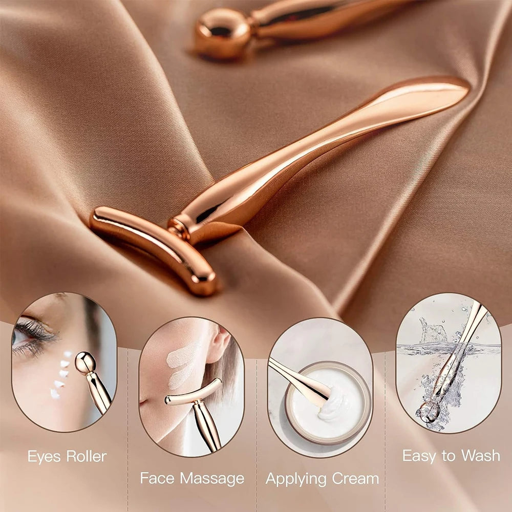 Metal Face Massage Stick Eye Cream Applicator Metal Eye Roller Cream Spoon Spatula anti Wrinkle Facial Thining Beauty Care Tool