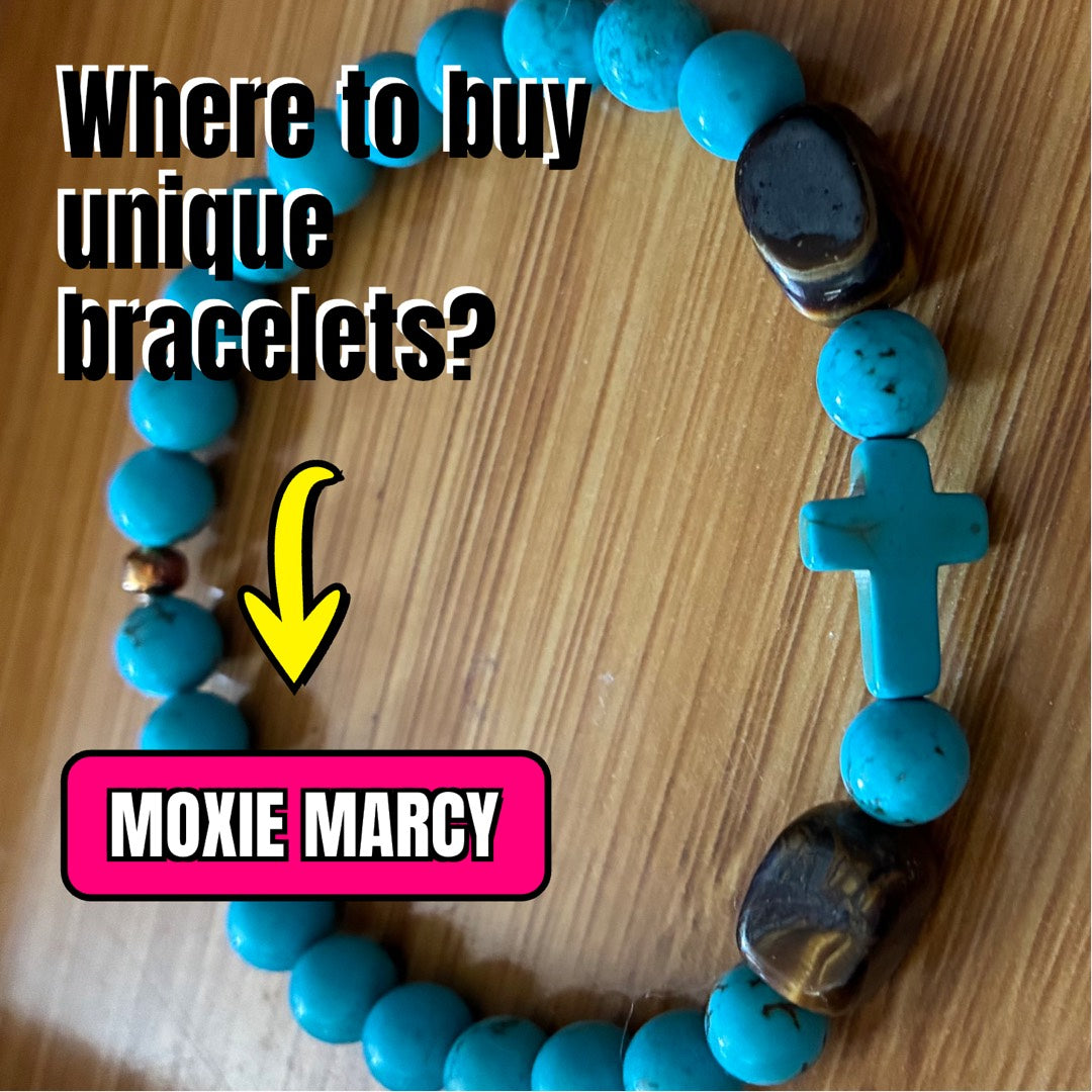 Moxie Turquoise Cross Beaded Bracelet