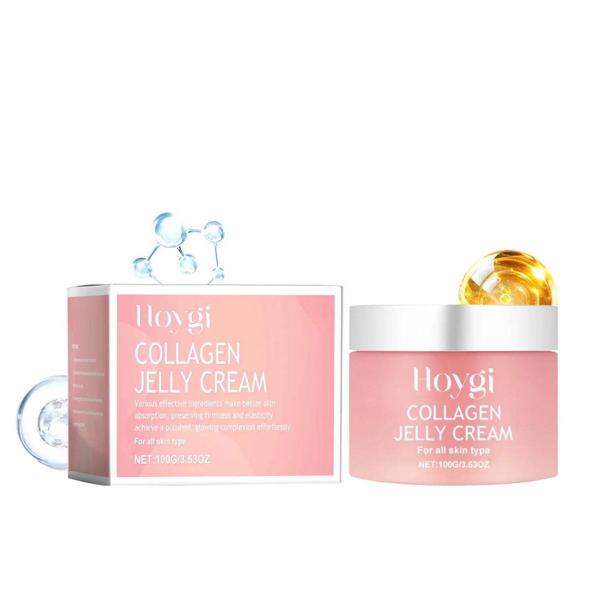 100G New Collagen Jelly Cream Hydrolyzed Collagen Soft Moist Jelly Essence Shrinks Pores Moisturizing Smooth Skin Care Products