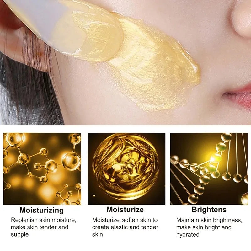 24K Gold Face Cream Collagen anti Wrinkle Cream Whitening Mask Sleeping Hydrated Radiant Skin Firming Nourishing Face Care
