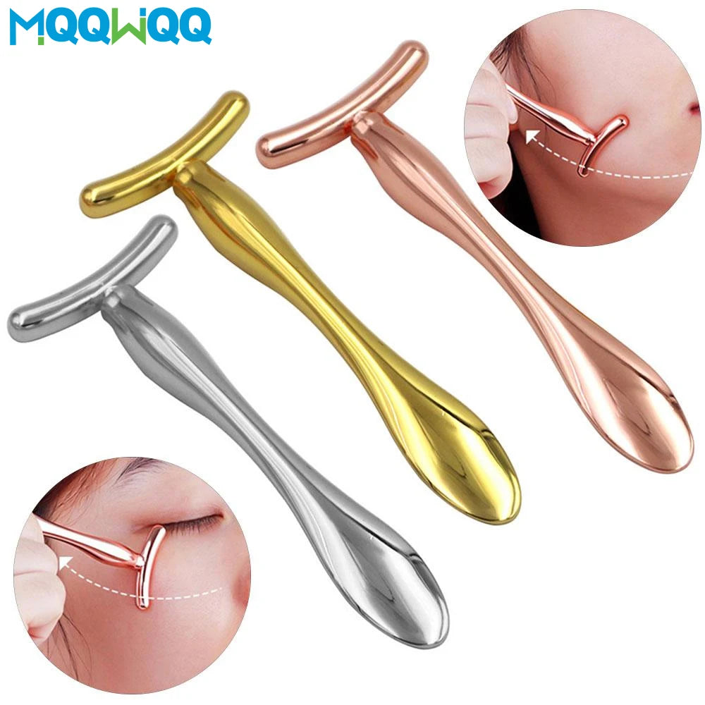 Metal Face Massage Stick Eye Cream Applicator Metal Eye Roller Cream Spoon Spatula anti Wrinkle Facial Thining Beauty Care Tool
