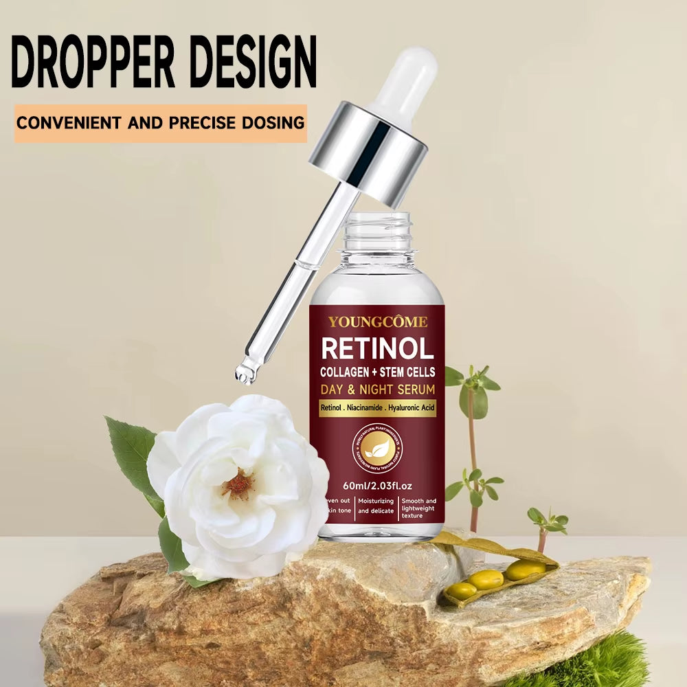 Retinol Face Cream+Facial Serum Set Anti-Aging Remove Wrinkle Eye Bag Whitening Moisturizing Skin Lightening Cream for All Skin