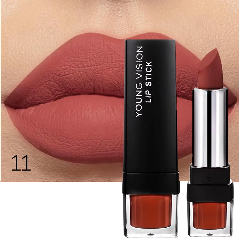 12-Color Matte Lipstick , Non-Fading, Non-Stick Cup Long-Lasting Velvet Finish, Smooth Matte Lip Color Waterproof Smudge-Proof