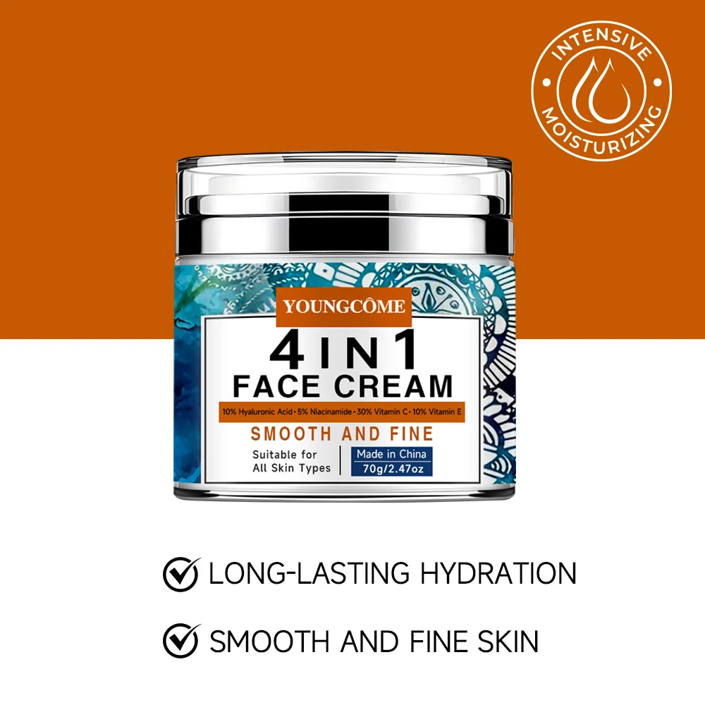 4 in 1 Face Cream Retinol Smooth Wrinkle Moisturizing Firming Hyaluronic Lightening Repairing Smooth Skincare Whitening Cream
