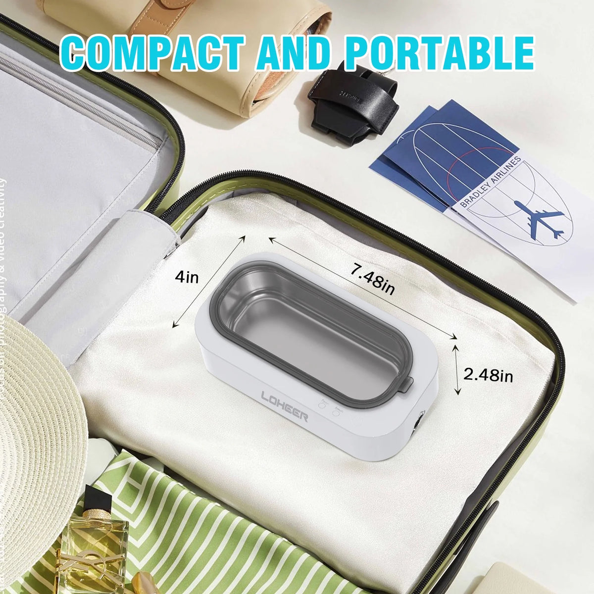 Ultrasonic Jewelry Cleaner, 12Oz 48Khz Ultrasonic Cleaner for Rings, Glasses, Jewelry