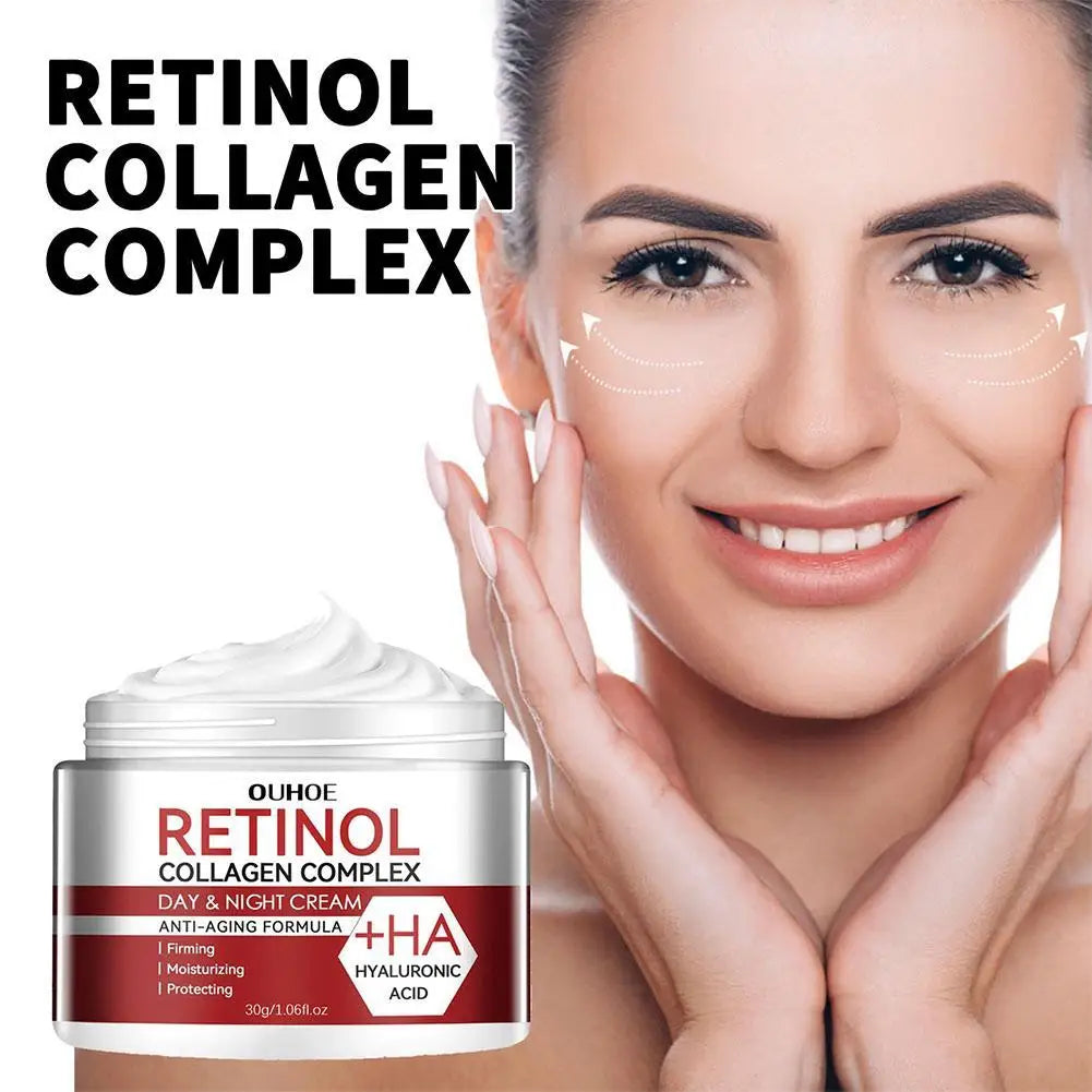 Retinol Cream Hyaluronic Acid Facial Cream Anti-Wrinkle Anti-Aging Fade Fine Lines Whitening Skin Care Water Cream