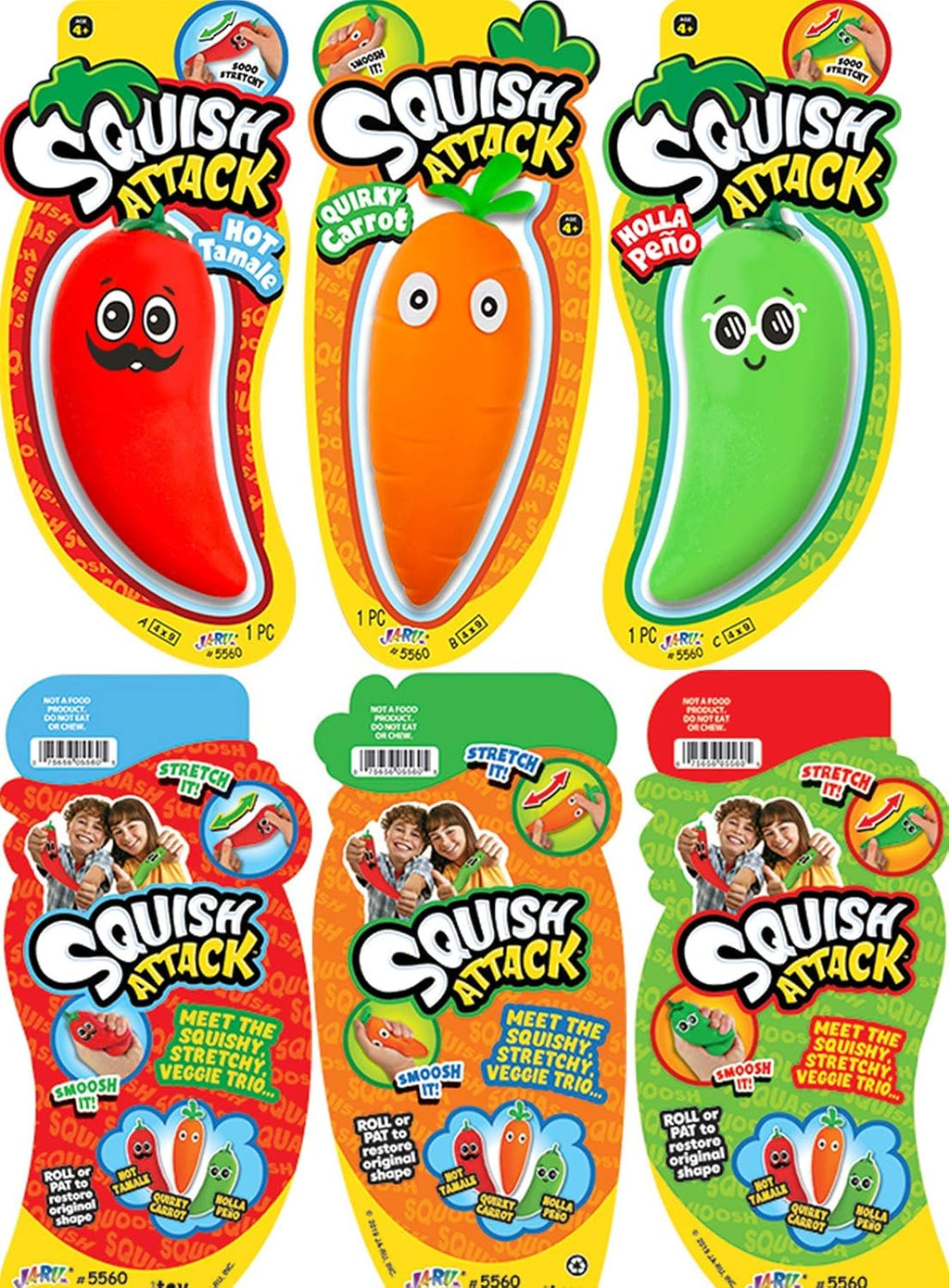 Stretchy Carrot Squish Attack Sensory Toy. Sensory Toy 5560-3